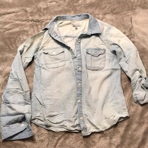Charlotte Russe denim button up top!